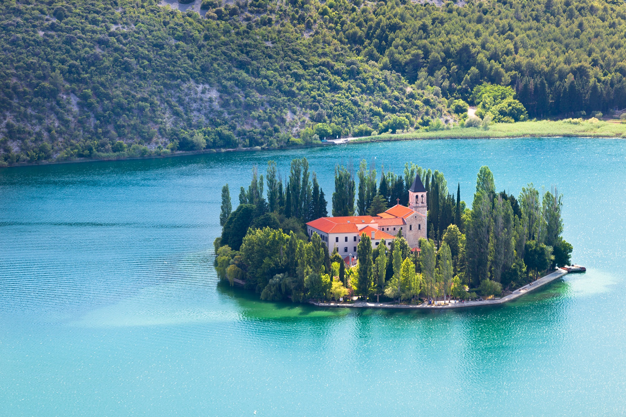 visovac-christian-monastery-on-the-island-in-the-krka-national-park-croatia-aerial-view_shutterstock_460032256