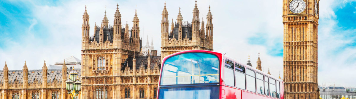 Big Ben, the Parliament and doubledecker in London