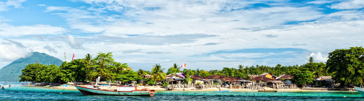 Bunaken indonesian fisherman village in Sulawesi Island