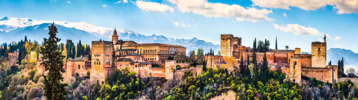 Panoramic view of famous Alhambra de Granada, Andalusia, Spain