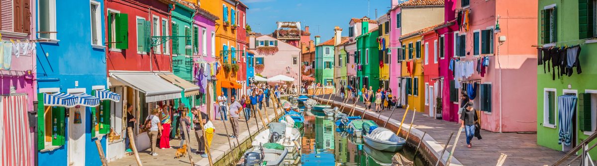 Burano canal scene, Italy