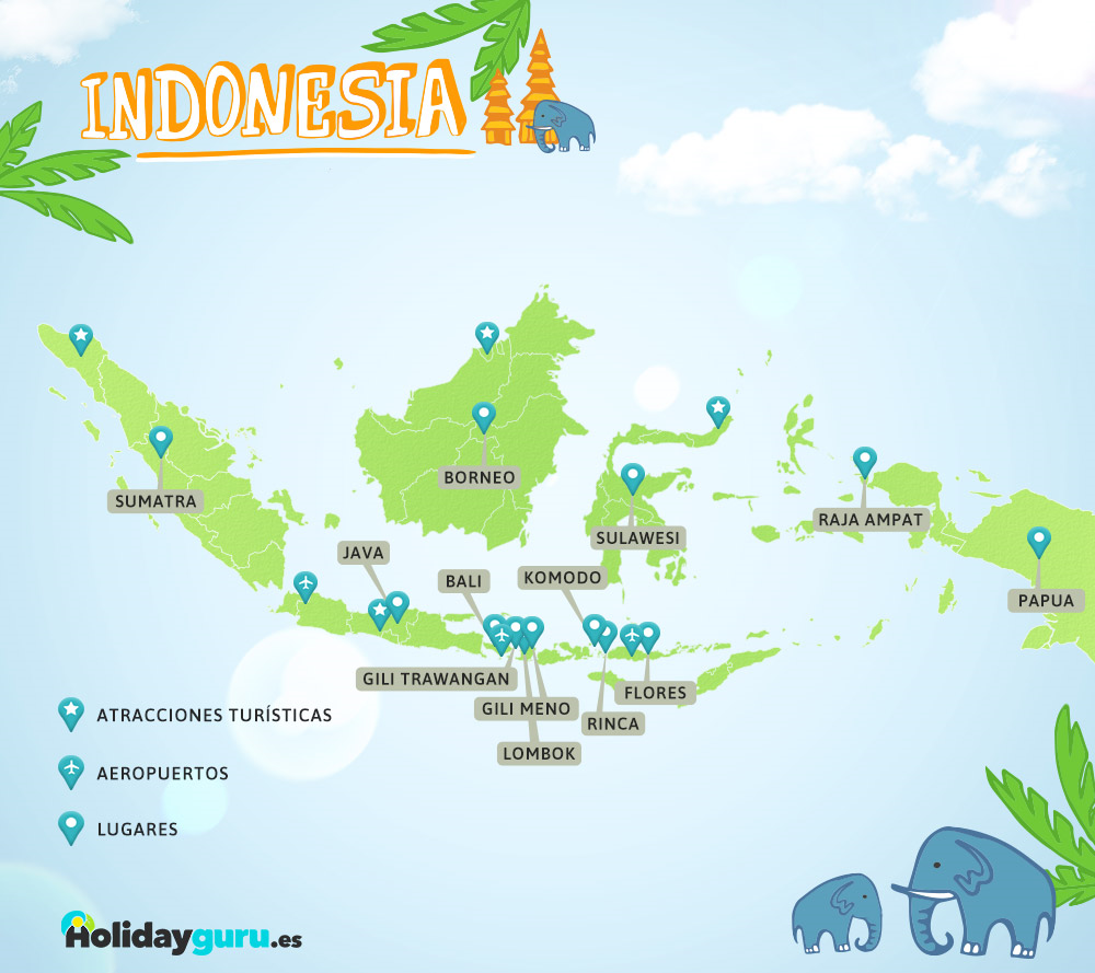 islas de indonesia mapa Conoce Indonesia más de 17.000 islas con lugares increíbles