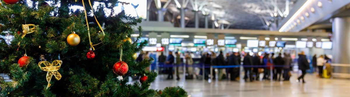 Christmas-tree-in-the-airport-and-people-at-the-check-in-counters-in-the-background-shutterstock_634633655
