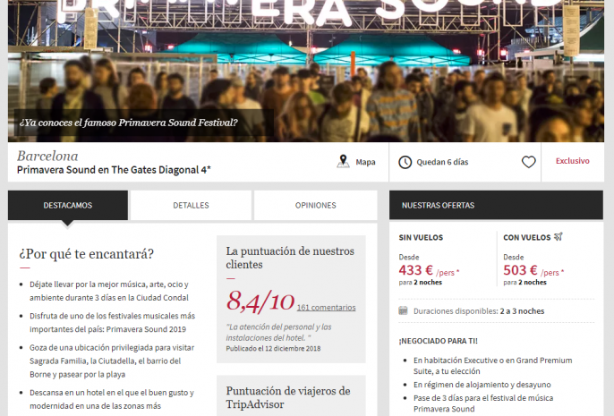 Oferta primavera sound
