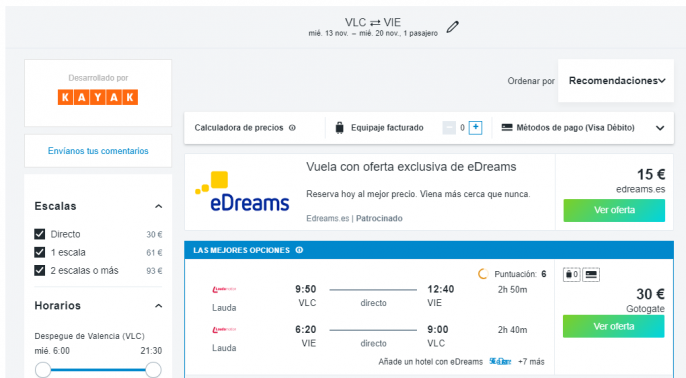 Vuelos baratos a Viena