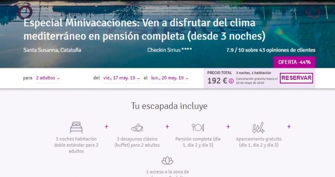 Pensión completa cerca de Barcelona