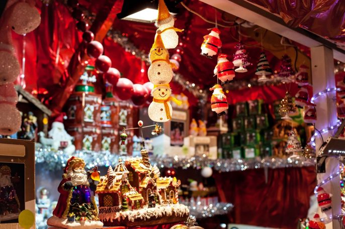 decoration for sale on christmas market