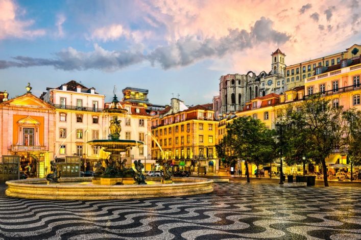 Plaza Pedro IV en Lisboa